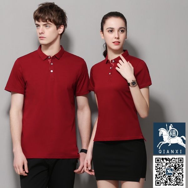 酒红色T恤半岛平台广告衫团体服定制厂家